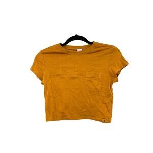 Savage Fenty Shirt Womens XS Tee Xssential Baby Pocket Crop Orange Short Sleeve
